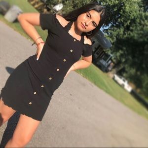 black button dress